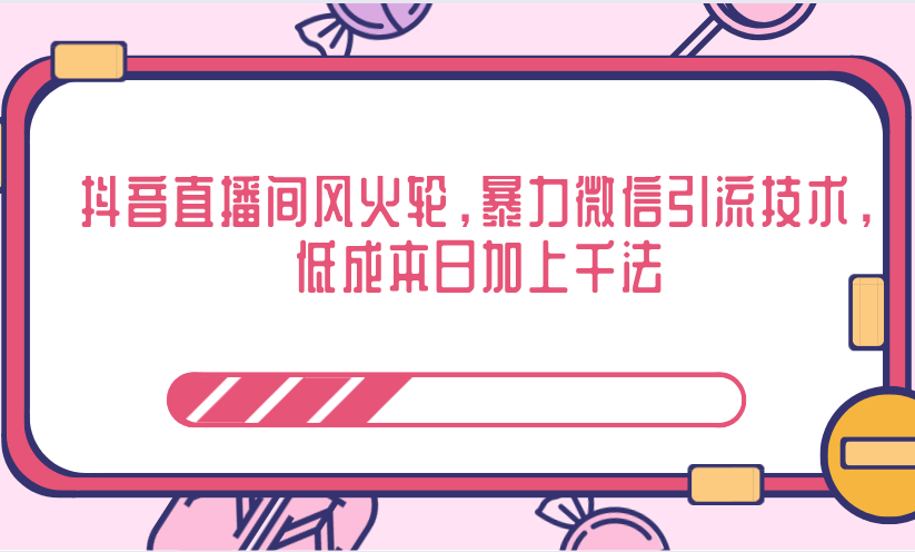 抖音直播间风火轮，暴力微信引流技术，低成本日加上千法-51资源库