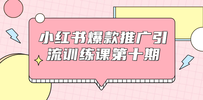 小红书爆款推广引流训练课第十期，手把手带你玩转小红书，轻松月入过万-51资源库