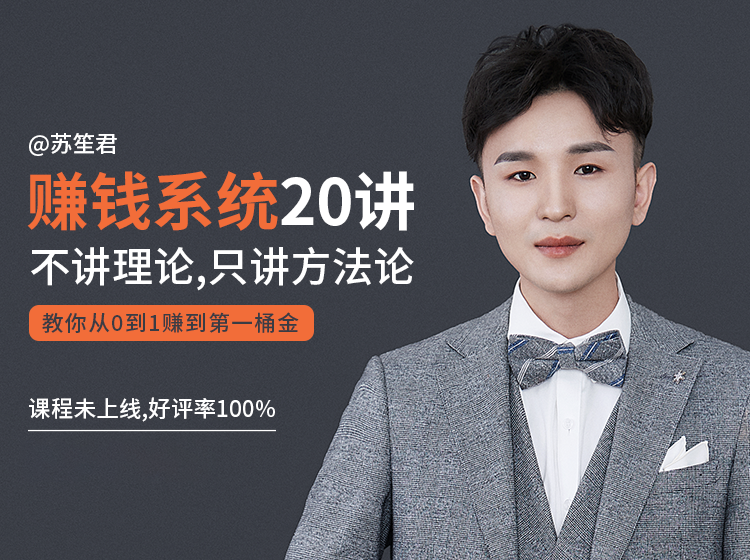 苏笙君的赚钱系统20课 教你从0到1赚到你的第一桶金（不讲理论，只讲方法论）-51资源库