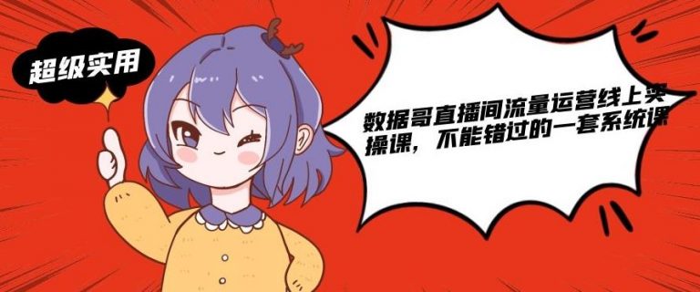 数据哥直播间流量运营线上实操课，不能错过的一套系统课-51资源库