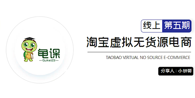 龟课·淘宝虚拟无货源电商5期，全程直播 现场实操，一步步教你轻松实现躺赚-51资源库