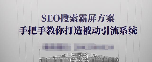 SEO搜索霸屏方案，手把手教你打造被动引流系统【视频课程】-51资源库