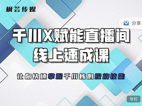 枫芸传媒-线上千川提升课，提升千川认知，提升千川投放效果-51资源库