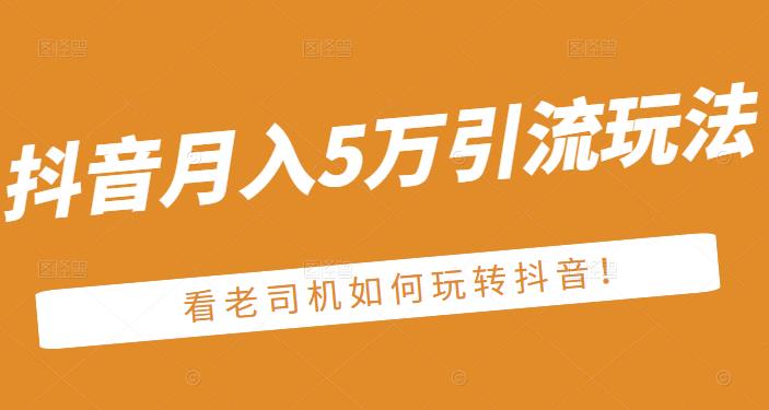 老古董·抖音月入5万引流玩法，看看老司机如何玩转抖音(附赠：抖音另类引流思路)-51资源库
