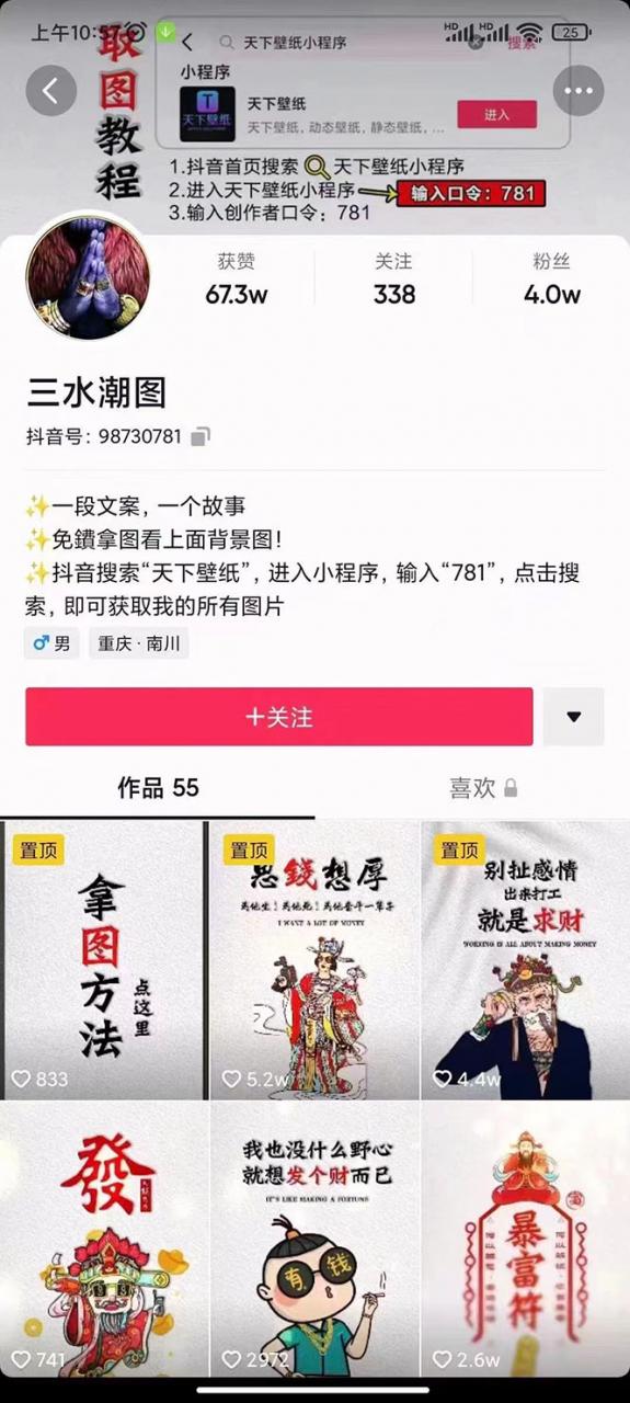 国潮壁纸变现项目，新手可操作日赚200+【素材+软件+教程】-51资源库