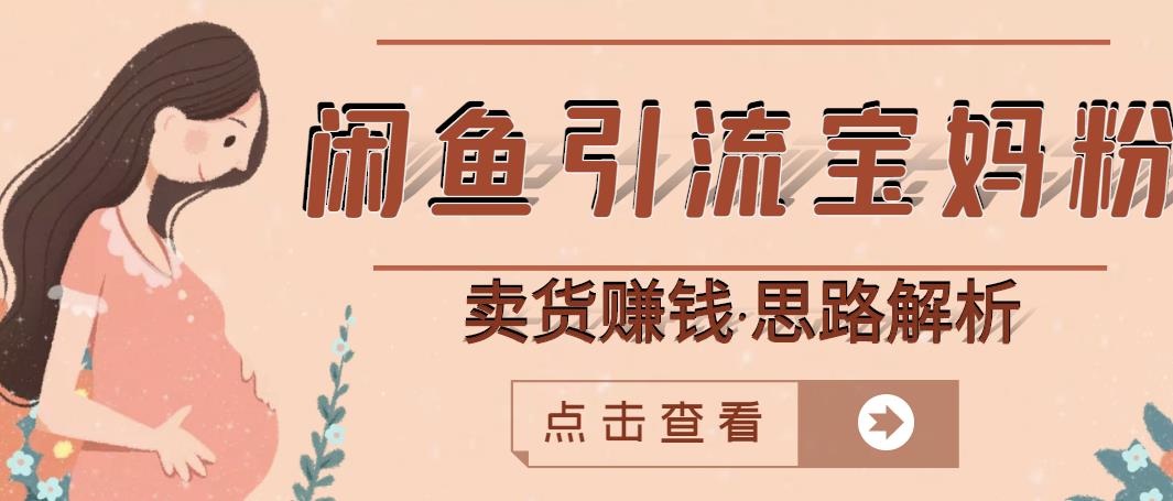闲鱼引流宝妈粉+卖货赚钱一个月收益30000+（实操视频教程）-51资源库