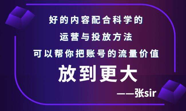 张sir账号流量增长课，告别海王流量，让你的流量更精准-51资源库