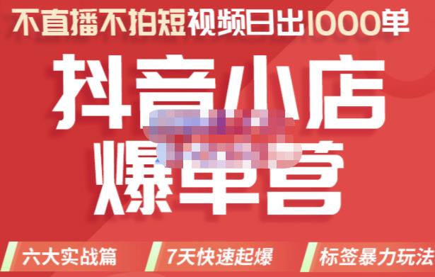 推易电商·2022年抖音小店爆单营，不直播、不拍短视频、日出1000单，暴力玩法-51资源库