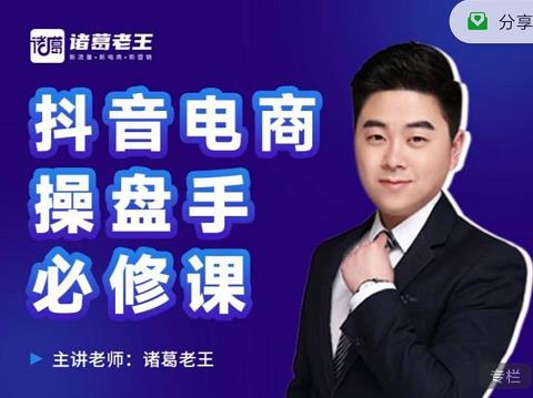 诸葛老王-抖音电商操盘手必修课：顶层设计，​起号破局，爆款运营，数据分析-51资源库