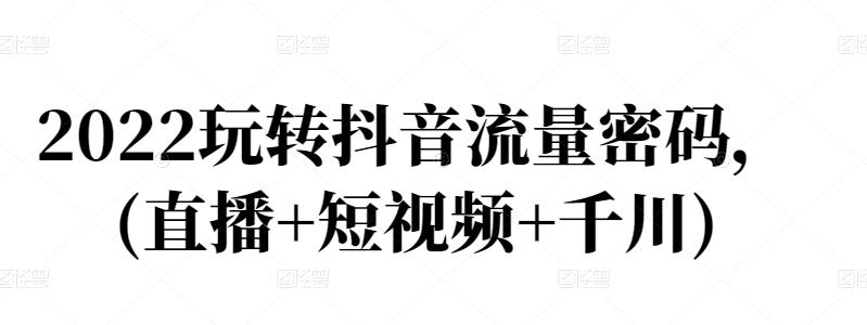2022玩转抖音流量密码，(直播+短视频+千川)-51资源库