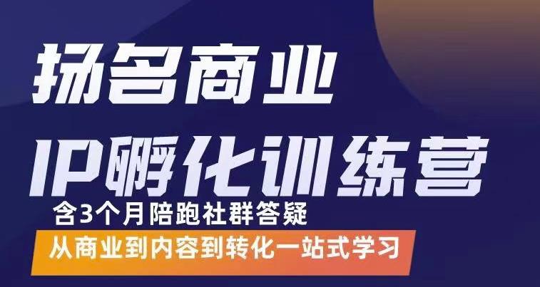 杨名商业IP孵化训练营，从商业到内容到转化一站式学 价值5980元-51资源库