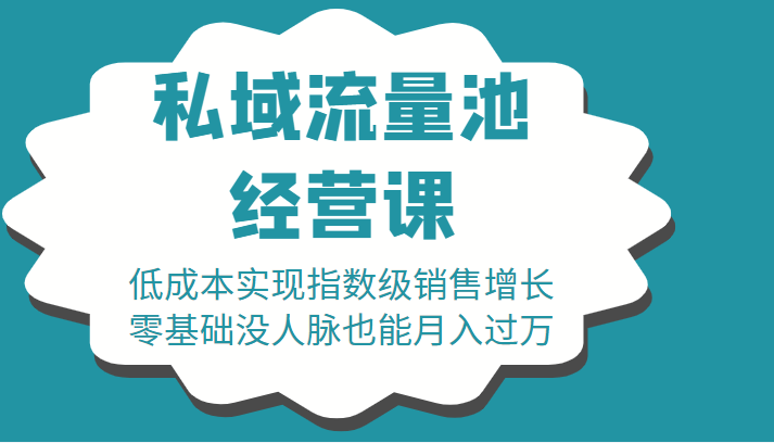 16堂私域流量池经营课：低成本实现指数级销售增长，零基础没人脉也能月入过万-51资源库