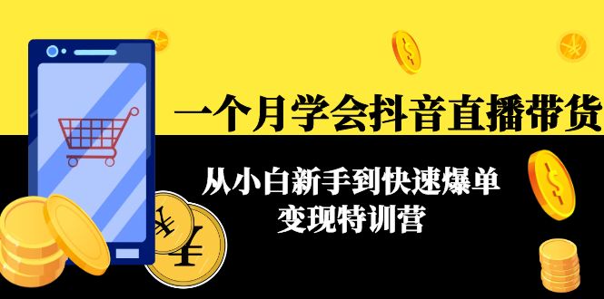 一个月学会抖音直播带货：从小白新手到快速爆单变现特训营(63节课)-51资源库