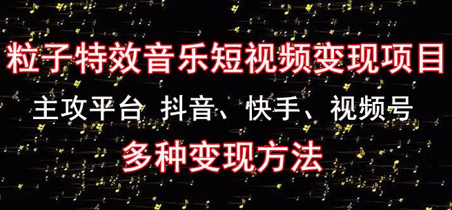 黄岛主《粒子特效音乐短视频变现项目》主攻平台抖音、快手、视频号多种变现方法-51资源库