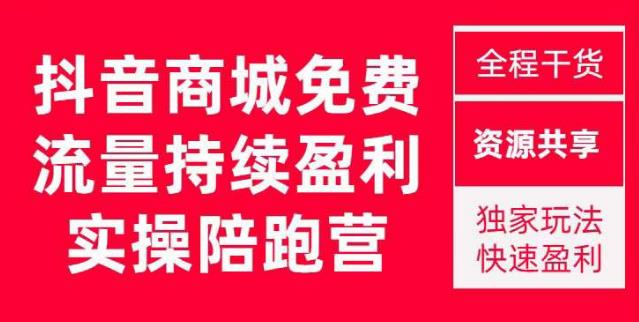 抖音商城搜索持续盈利陪跑成长营，抖音商城搜索从0-1、从1到10的全面解决方案-51资源库