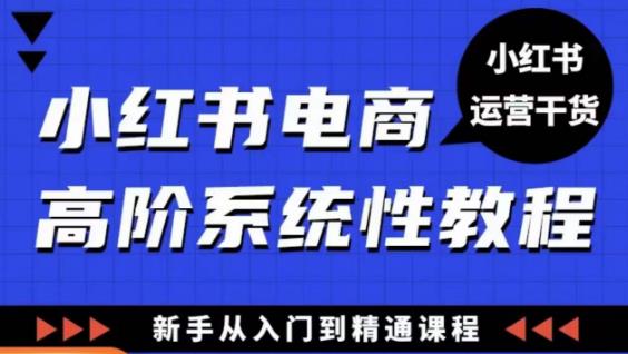 小红书电商高阶系统教程，新手从入门到精通系统课-51资源库
