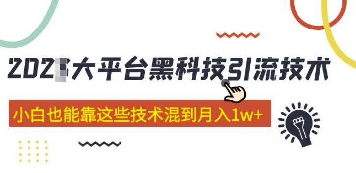 大平台黑科技引流技术，小白也能靠这些技术混到月入1w+(2022年的课程）-51资源库