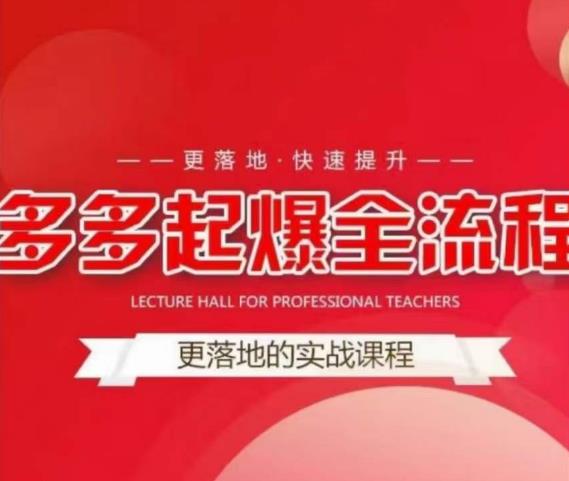 互力-多多新品打爆全流程，拼多多14天拉搜索自然流量，更落地·快速提升-51资源库