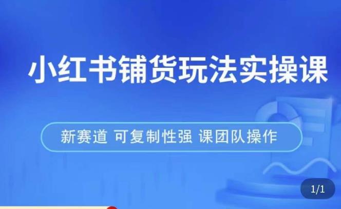 小红书铺货玩法实操课，流量大，竞争小，非常好做，新赛道，可复制性强，可团队操作-51资源库