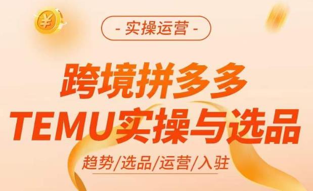 跨境拼多多TEMU实操与选品，​掌握平台运营方法技巧，选品避坑12条标准，爆款的底层思路等-51资源库