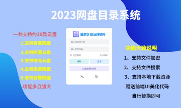 （项目课程）2023网盘目录运营系统，一键安装教学，一共支持约30款云盘-51资源库