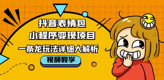 抖音表情包小程序变现项目，一条龙玩法详细大解析，视频版学习！-51资源库
