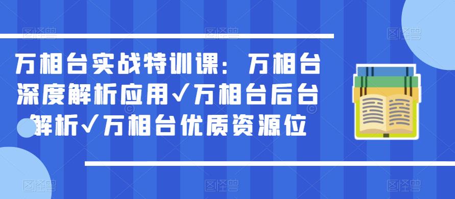 万相台实战特训课：万相台深度解析应用✔万相台后台解析✔万相台优质资源位-51资源库