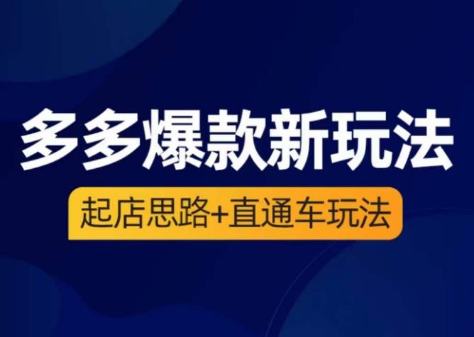 海神·多多爆款新玩法，​起店思路+直通车玩法（3节精华课）-51资源库