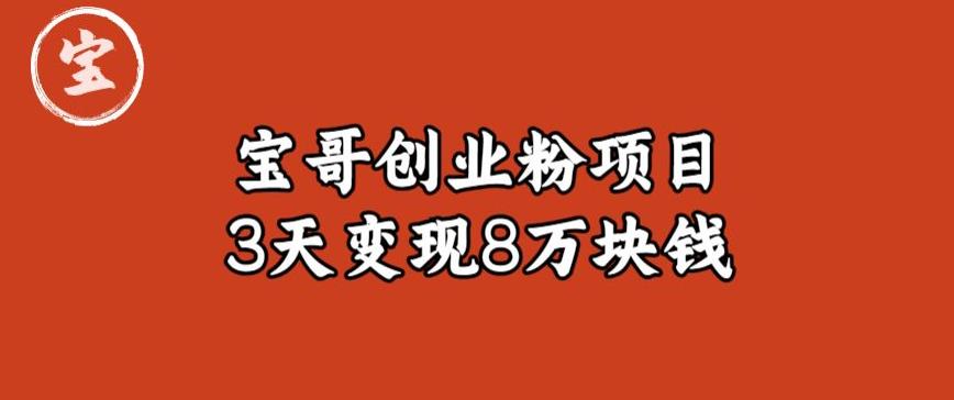 宝哥IP图文创业粉引流项目实战分享：单个账号3天涨粉1万，变现8万块钱（图文教程）【揭秘】-51资源库