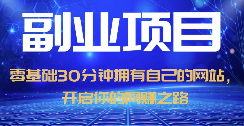 零基础30分钟拥有自己的网站，日赚1000+，开启你的网赚之路-51资源库