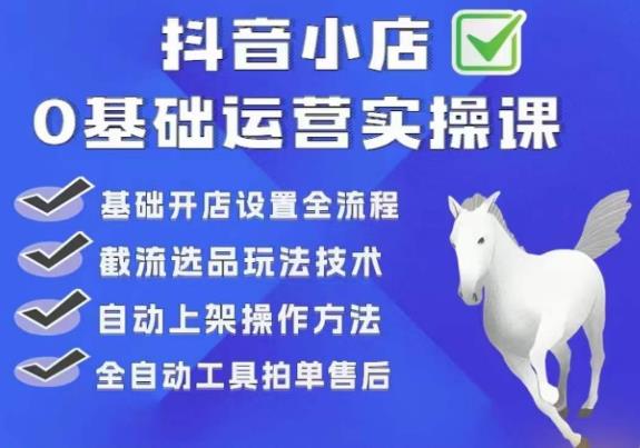 白马电商·0基础抖店运营实操课，基础开店设置全流程，截流选品玩法技术-51资源库