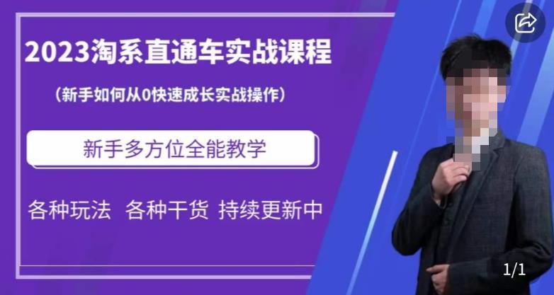 2023淘系直通车保姆式运营讲解，新手如何从0快速成长实战操作，新手多方位全能教学-51资源库