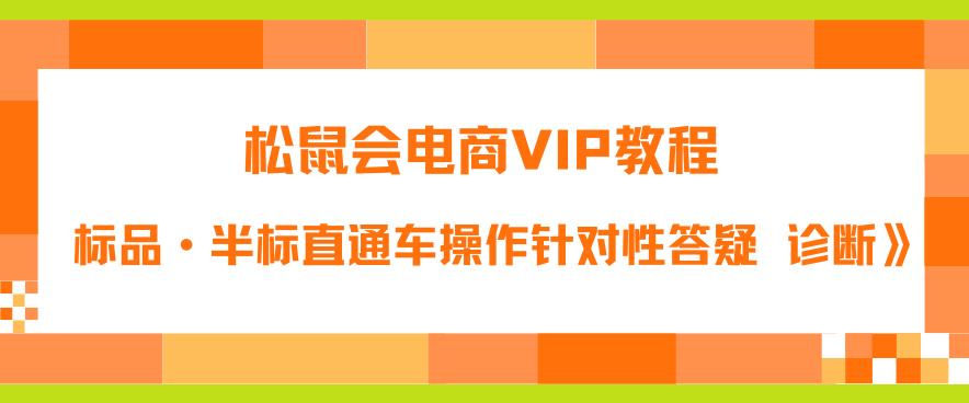 松鼠会电商VIP教程：松鼠《付费推广标品·半标直通车操作针对性答疑&诊断》-51资源库