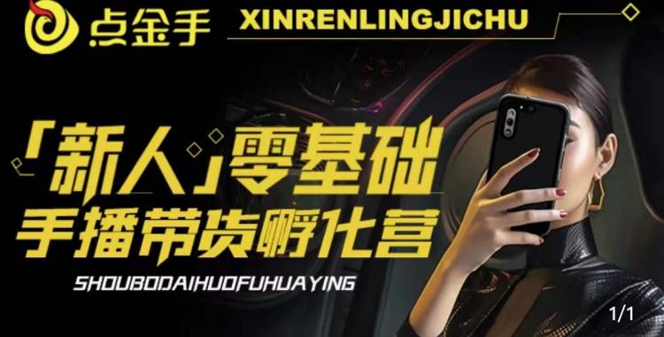 2023点金手·新人零基础手播带货孵化营：账号运营篇+主播话术篇+数据流量篇等-51资源库