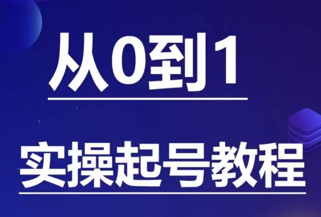 石野·小白起号实操教程，​掌握各种起号的玩法技术，了解流量的核心-51资源库