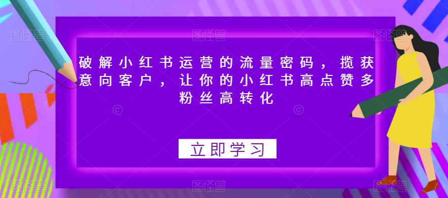 破解小红书运营的流量密码，揽获意向客户，让你的小红书高点赞多粉丝高转化-51资源库