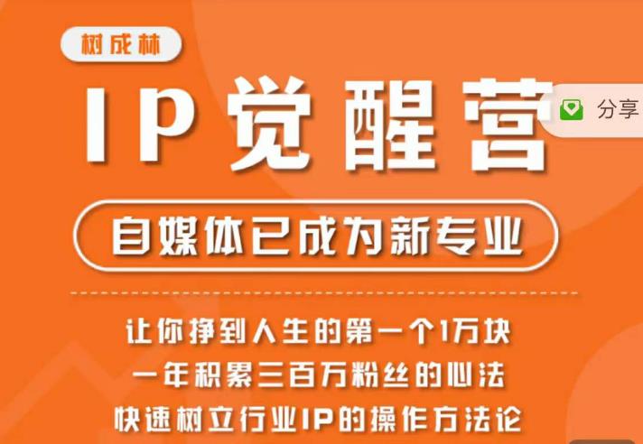 树成林·IP觉醒营，快速树立行业IP的操作方法论，让你赚到人生的第一个1万块（更新）-51资源库