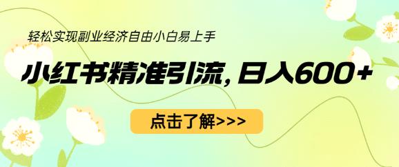 小红书精准引流，小白日入600+，轻松实现副业经济自由（教程+1153G资源）-51资源库