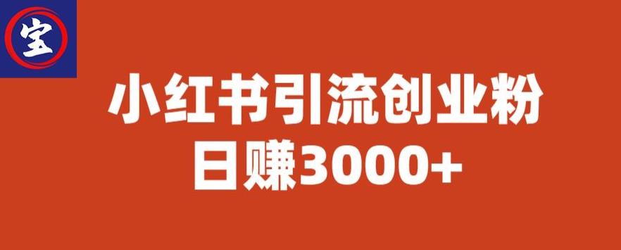 宝哥小红书引流创业粉，日赚3000+【揭秘】-51资源库