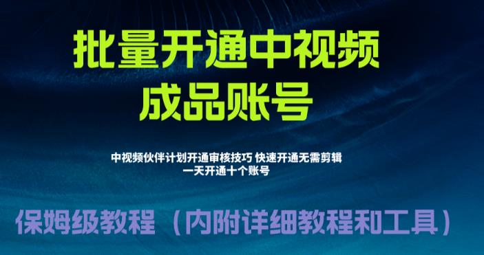 外面收费1980的暴力开通中视频计划教程，内附详细的快速通过中视频伙伴计划的办法-51资源库