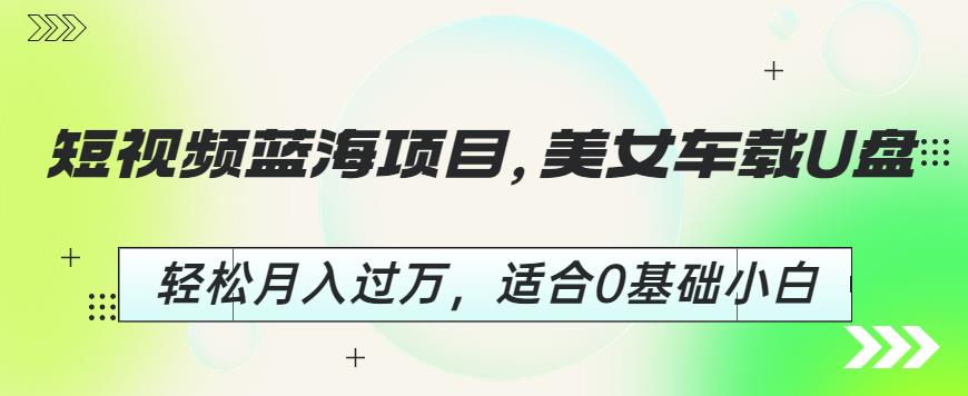 短视频蓝海项目，美女车载U盘，轻松月入过万，适合0基础小白【揭秘】-51资源库