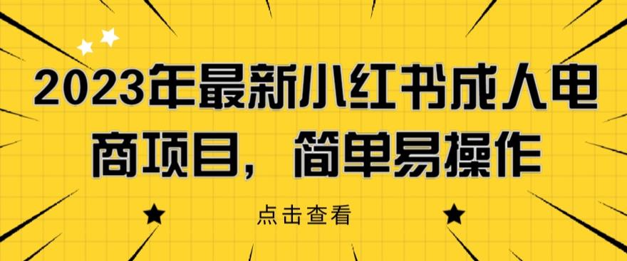 2023年最新小红书成人电商项目，简单易操作【详细教程】【揭秘】-51资源库