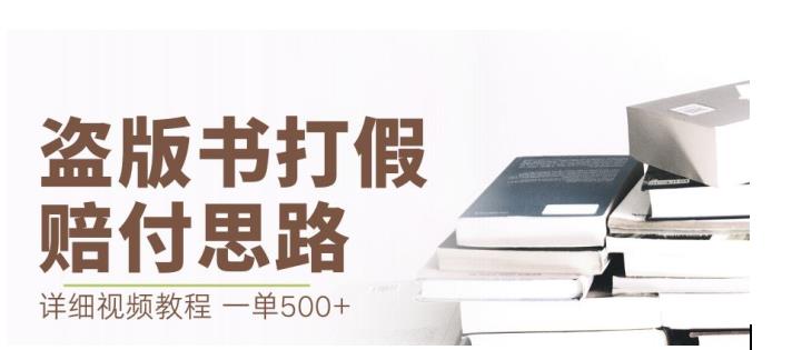 最新盗版书赔付打假项目，一单利润500+【详细玩法视频教程】【仅揭秘】-51资源库