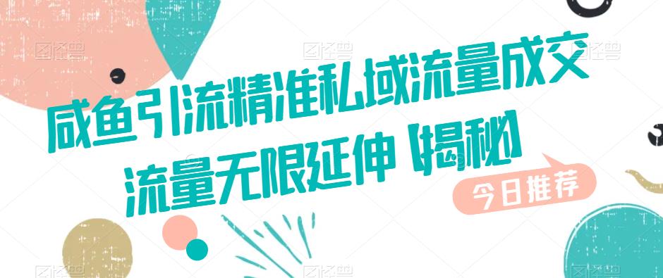 咸鱼引流精准私域流量成交流量无限延伸【揭秘】-51资源库