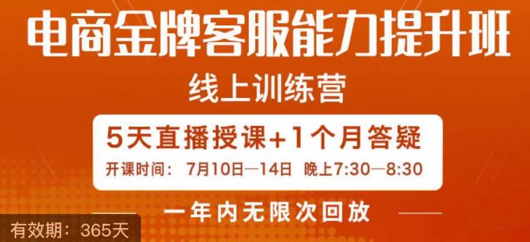 电商金牌客服能力提升班，提升客服能力是你店铺业绩的关键要素-51资源库
