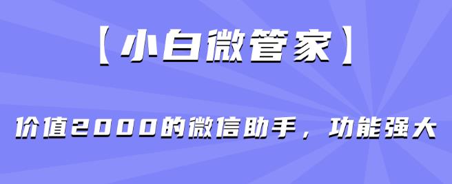 【小白微管家】价值2000的微信助手，功能强大-51资源库