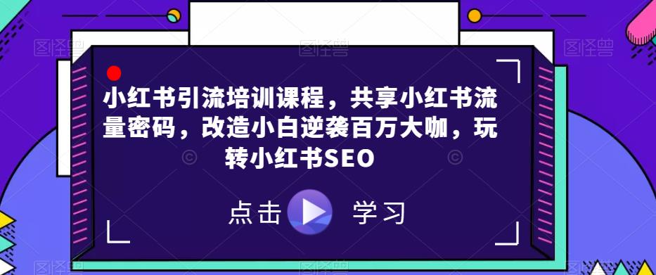 小红书引流培训课程，共享小红书流量密码，改造小白逆袭百万大咖，玩转小红书SEO-51资源库