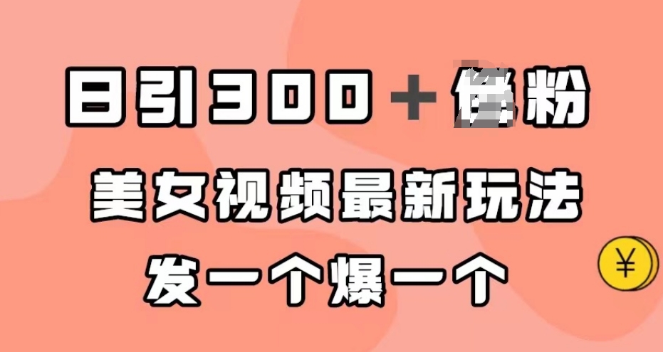 日引300＋男粉，美女视频最新玩法，发一个爆一个【揭秘】-51资源库