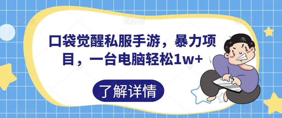 口袋觉醒私服手游，暴力项目，一台电脑轻松1w+【揭秘】-51资源库
