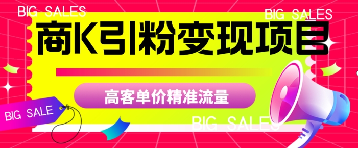商K引粉变现项目，高客单价精准流量【揭秘】-51资源库